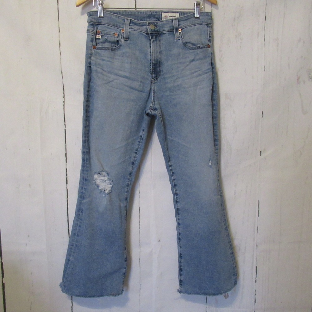 AG Jeans 32 Farah Boot Crop‎ High Rise Light Distressed
